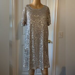 Gorgeous Champagne Sequin Dress Medium